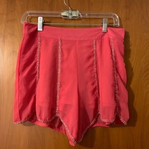 Pink Sequin Detailed Shorts